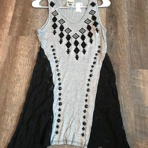 Black and gray dressy top